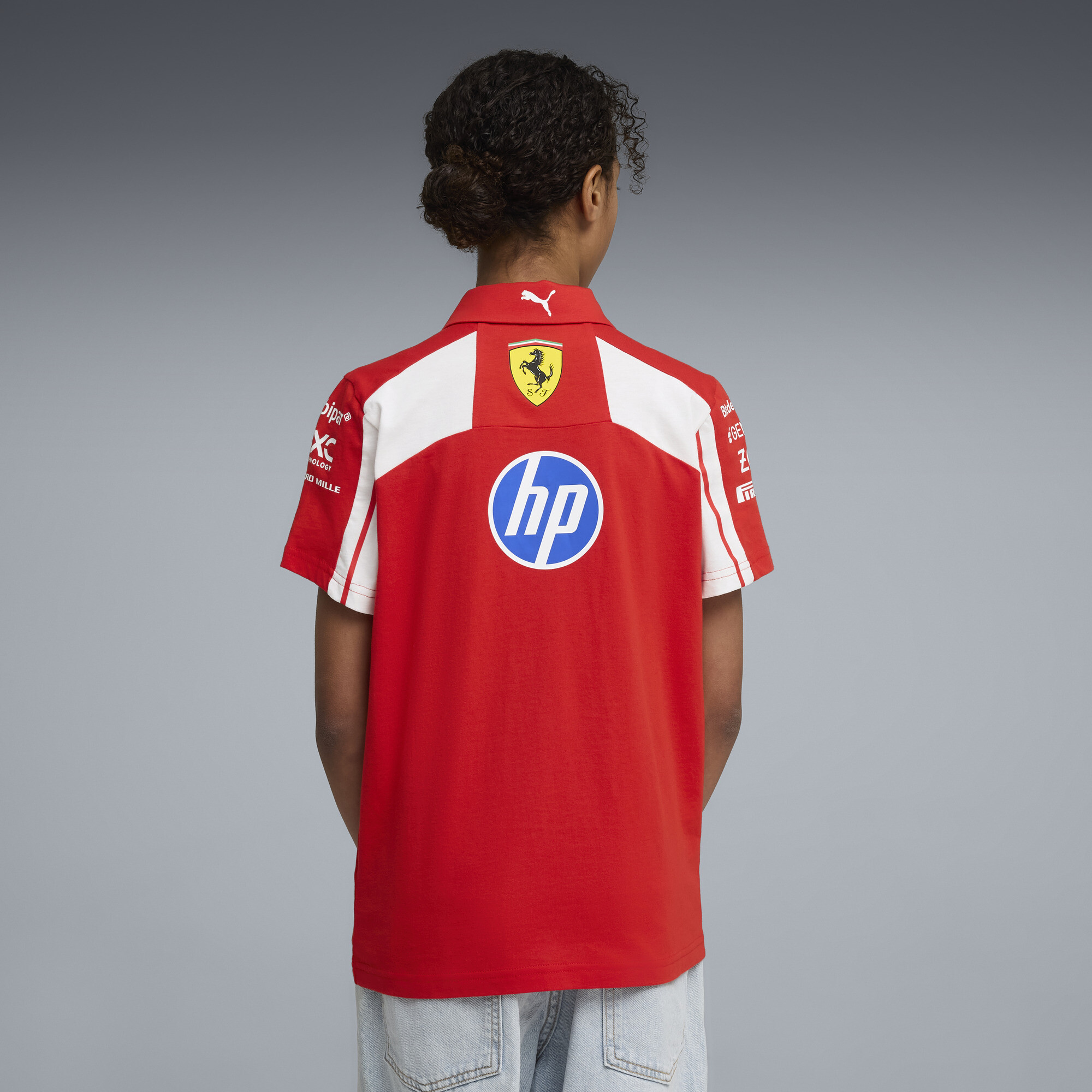 PUMA Scuderia Ferrari HP Replica polo, Rood, Maat 4-5Y thumbnail 3