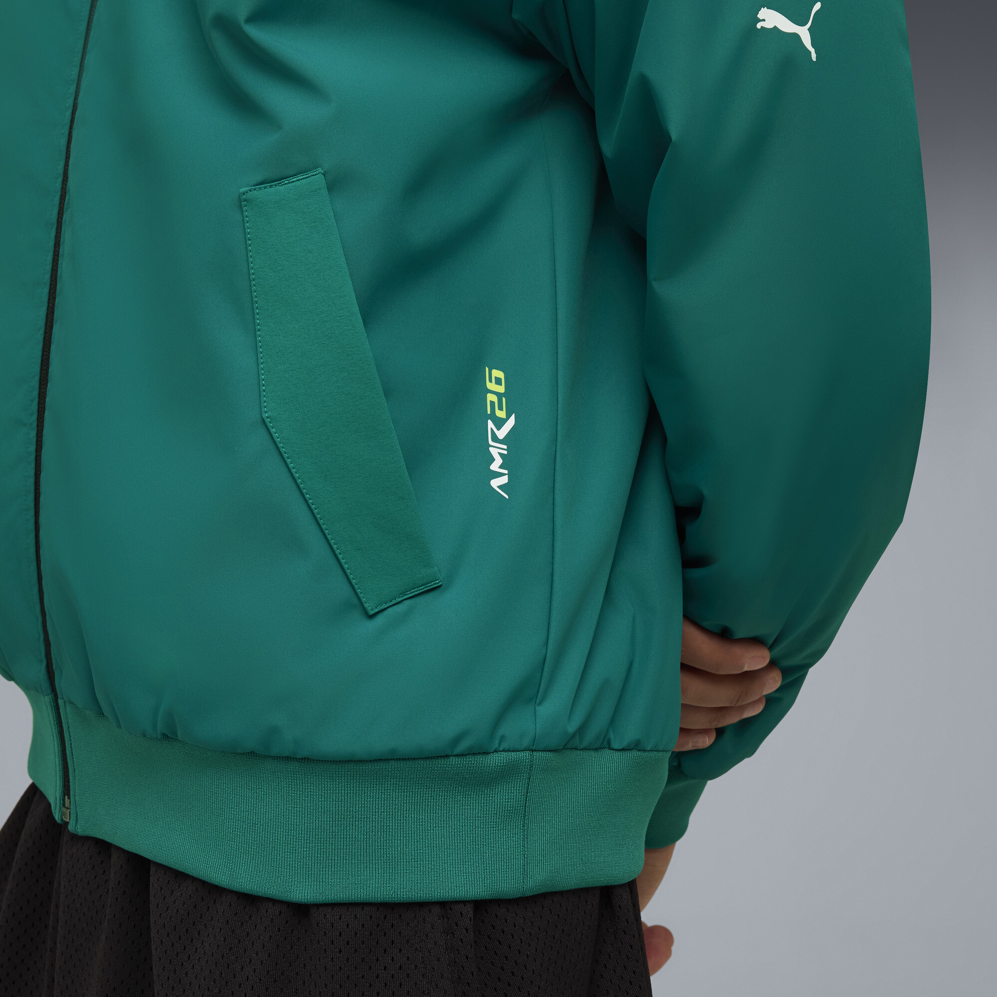 PUMA x ASTON MARTIN ARAMCO F1® TEAM Replica bomberjack voor Heren, Groen, Maat L thumbnail 5