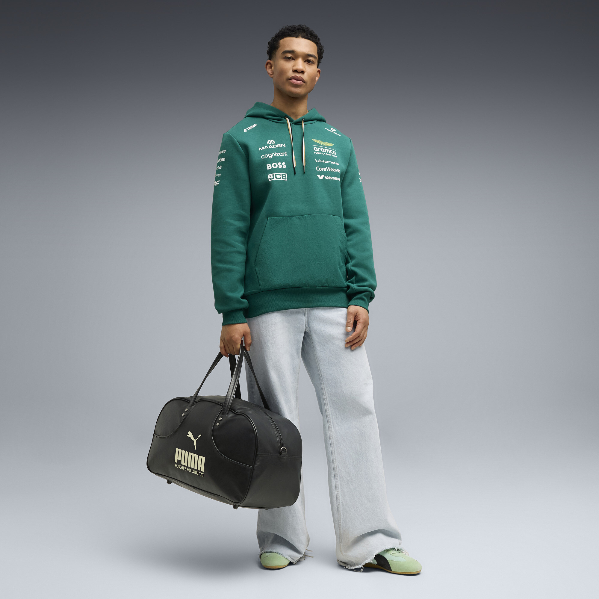 PUMA x ASTON MARTIN ARAMCO F1® TEAM Replica hoodie, Groen, Maat L thumbnail 4