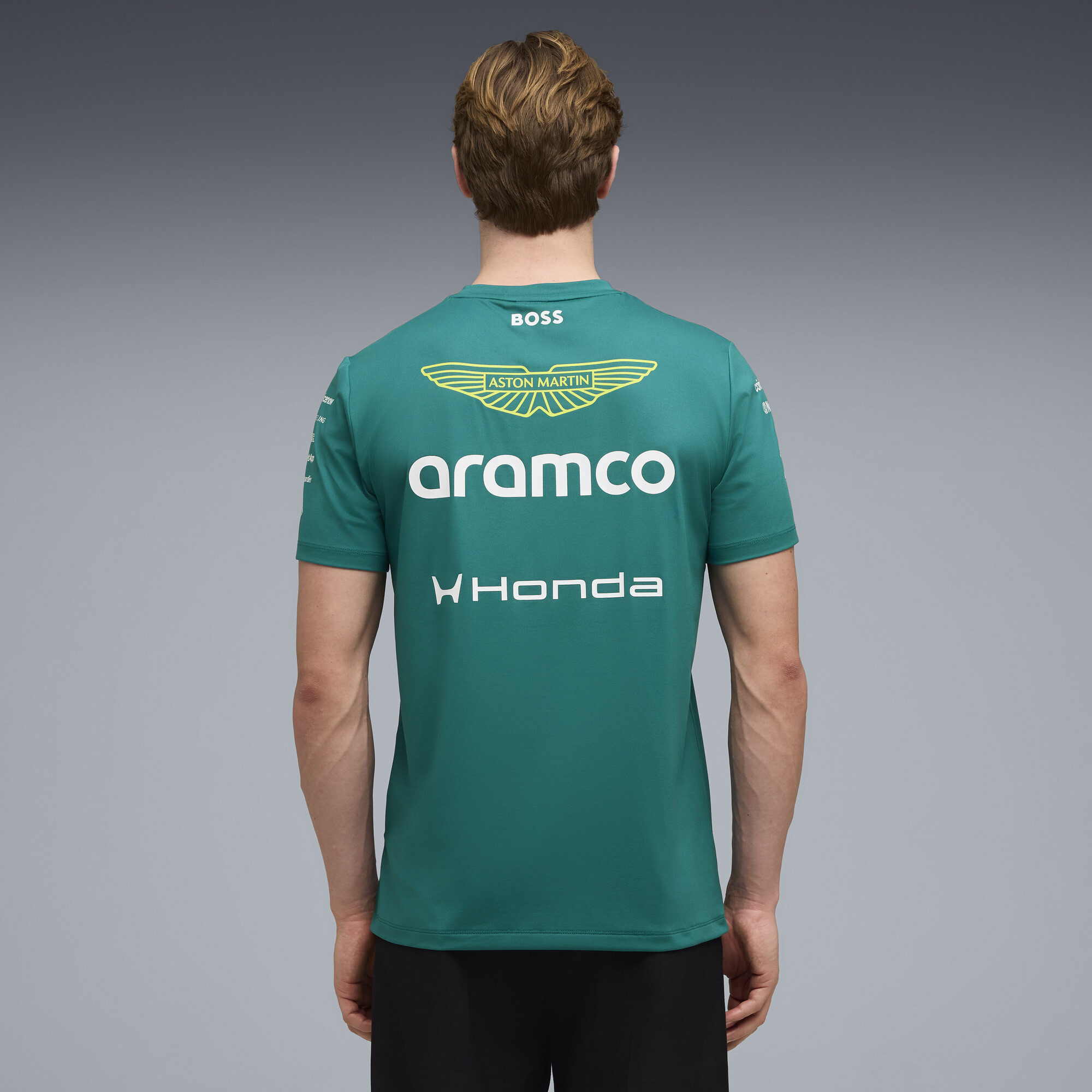 PUMA x ASTON MARTIN ARAMCO F1® TEAM Replica uniseks T-shirt, Groen, Maat XL thumbnail 3