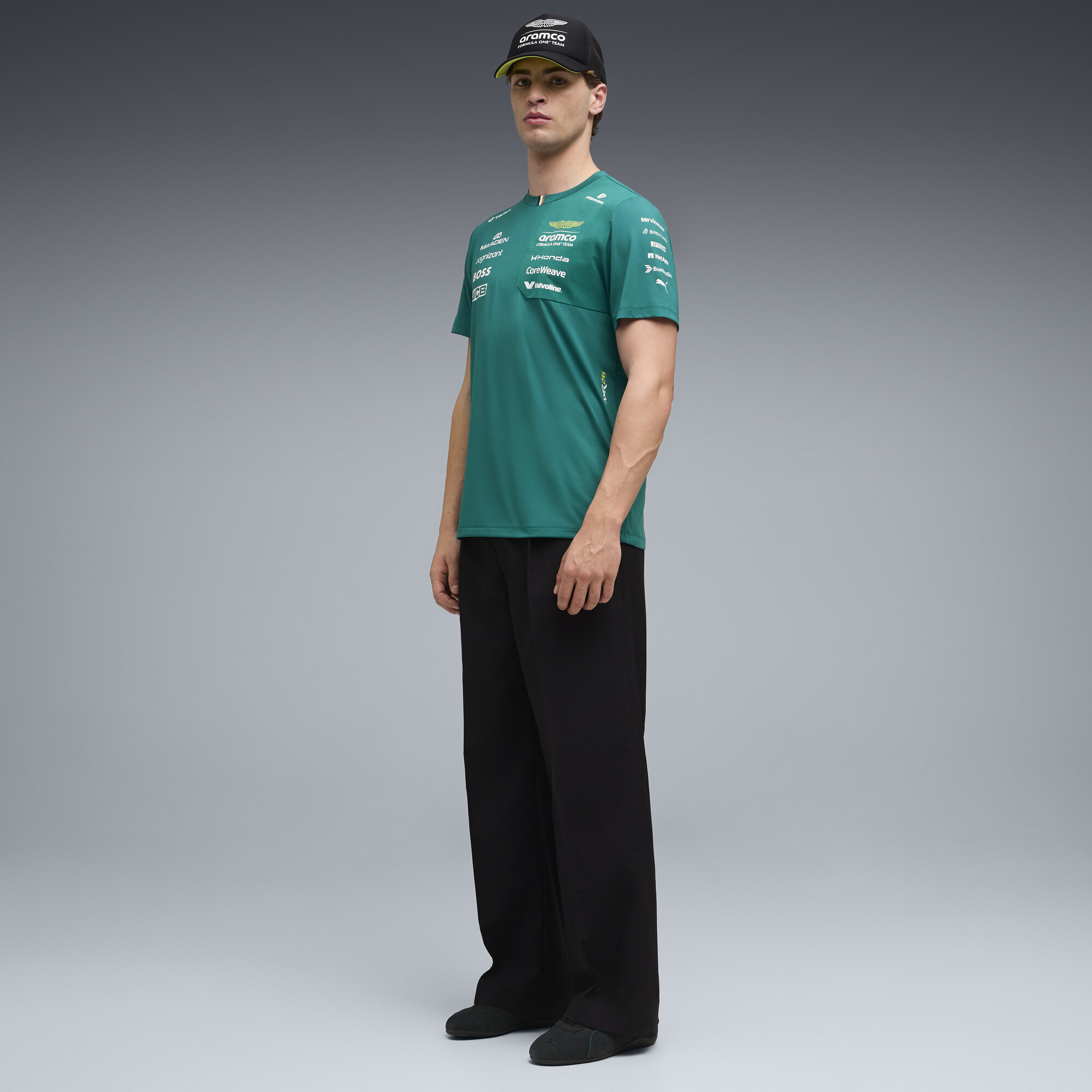 PUMA x ASTON MARTIN ARAMCO F1® TEAM Replica uniseks T-shirt, Groen, Maat XL thumbnail 2