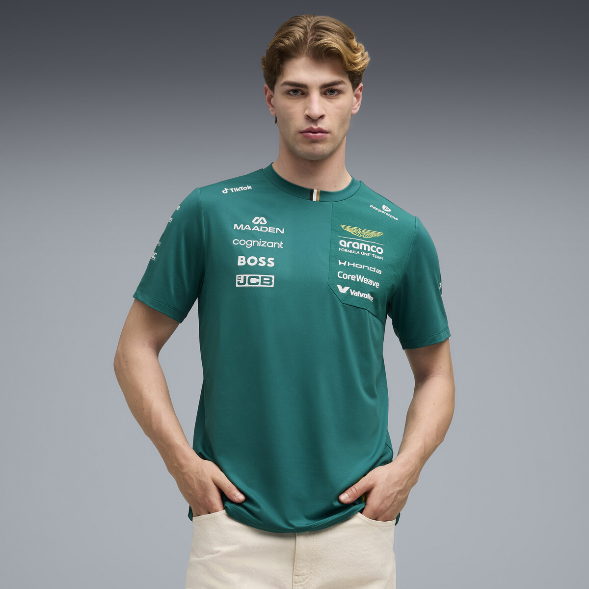 PUMA x ASTON MARTIN ARAMCO F1® TEAM Replica Stroll T-Shirt Unisex in Green Lux, XS