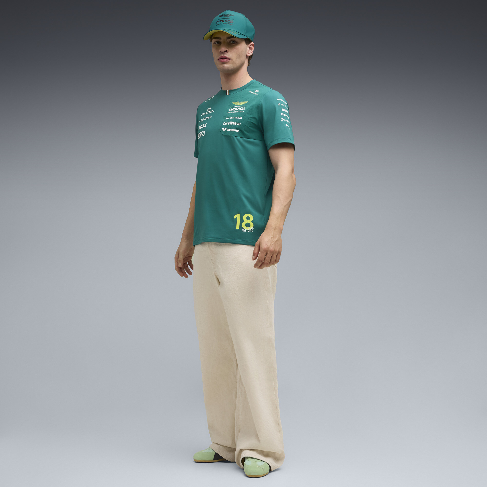 PUMA x ASTON MARTIN ARAMCO F1® TEAM Replica Stroll T-shirt, Groen, Maat S thumbnail 2