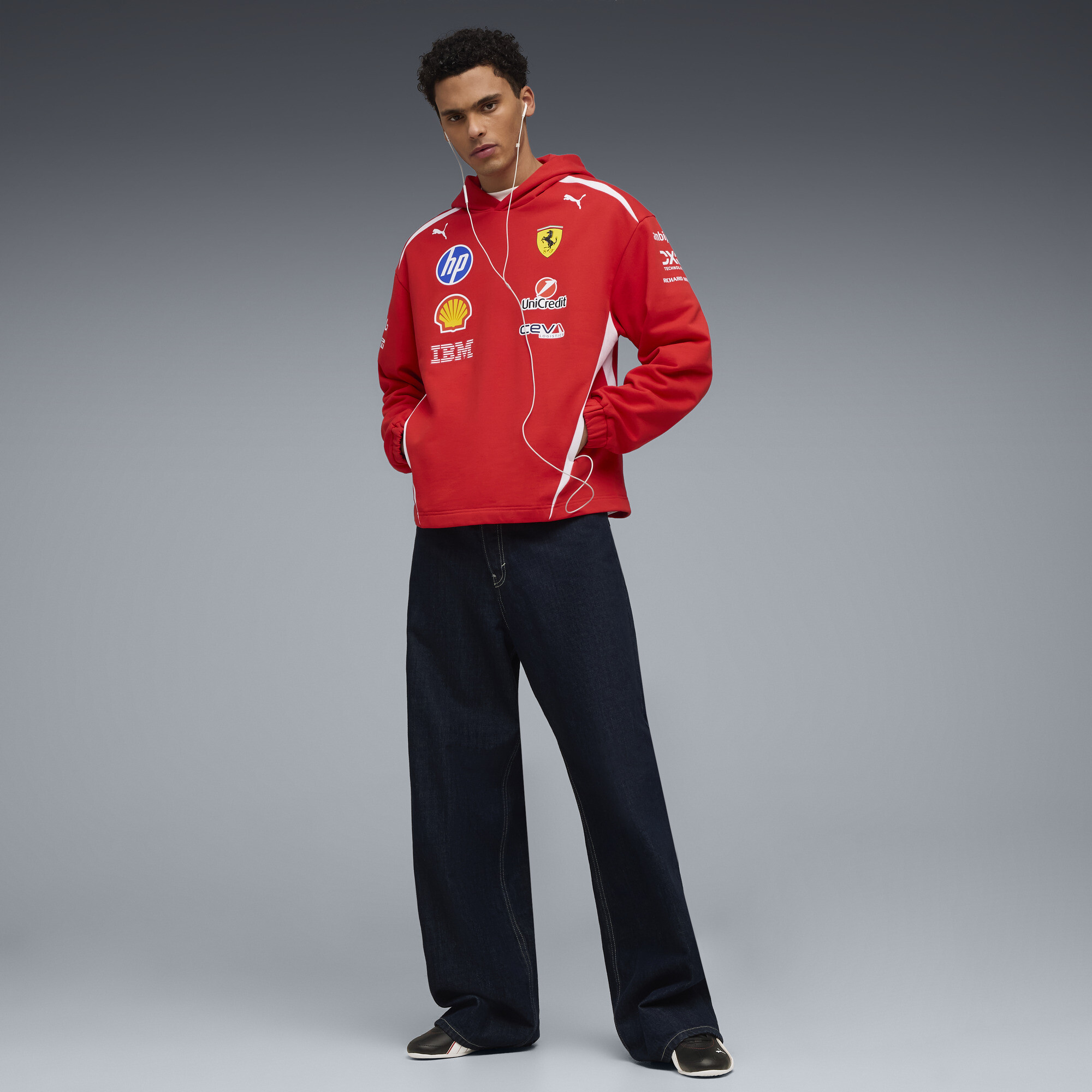 PUMA Scuderia Ferrari HP Replica Drivers Authentic-hoodie voor Heren, Rood, Maat 3XL thumbnail 2