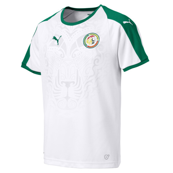 Senegal Home Shirt, Puma White-Pepper Green, large