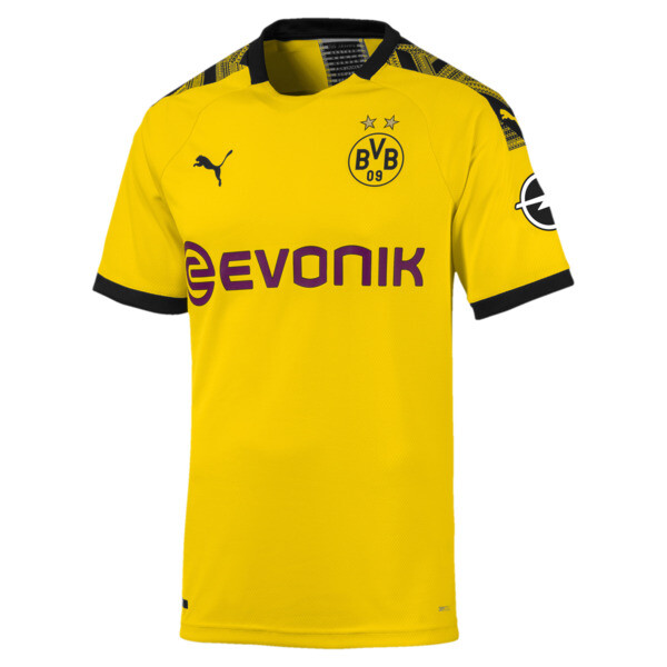 BVB Men's Home Authentic Jersey, Cyber Yellow-Puma Black, large