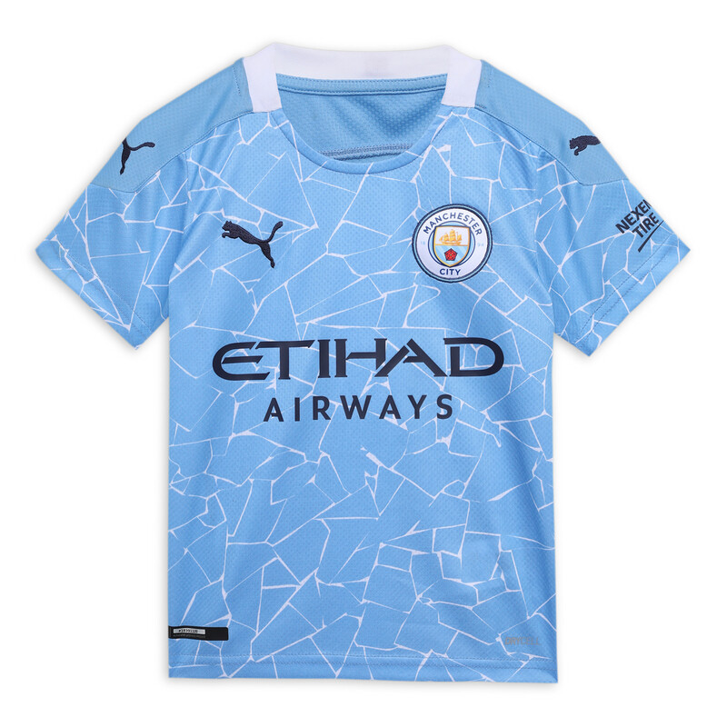 PUMA Manchester City FC Home Replica dryCELL Kid's Jersey, Black/purple/blue