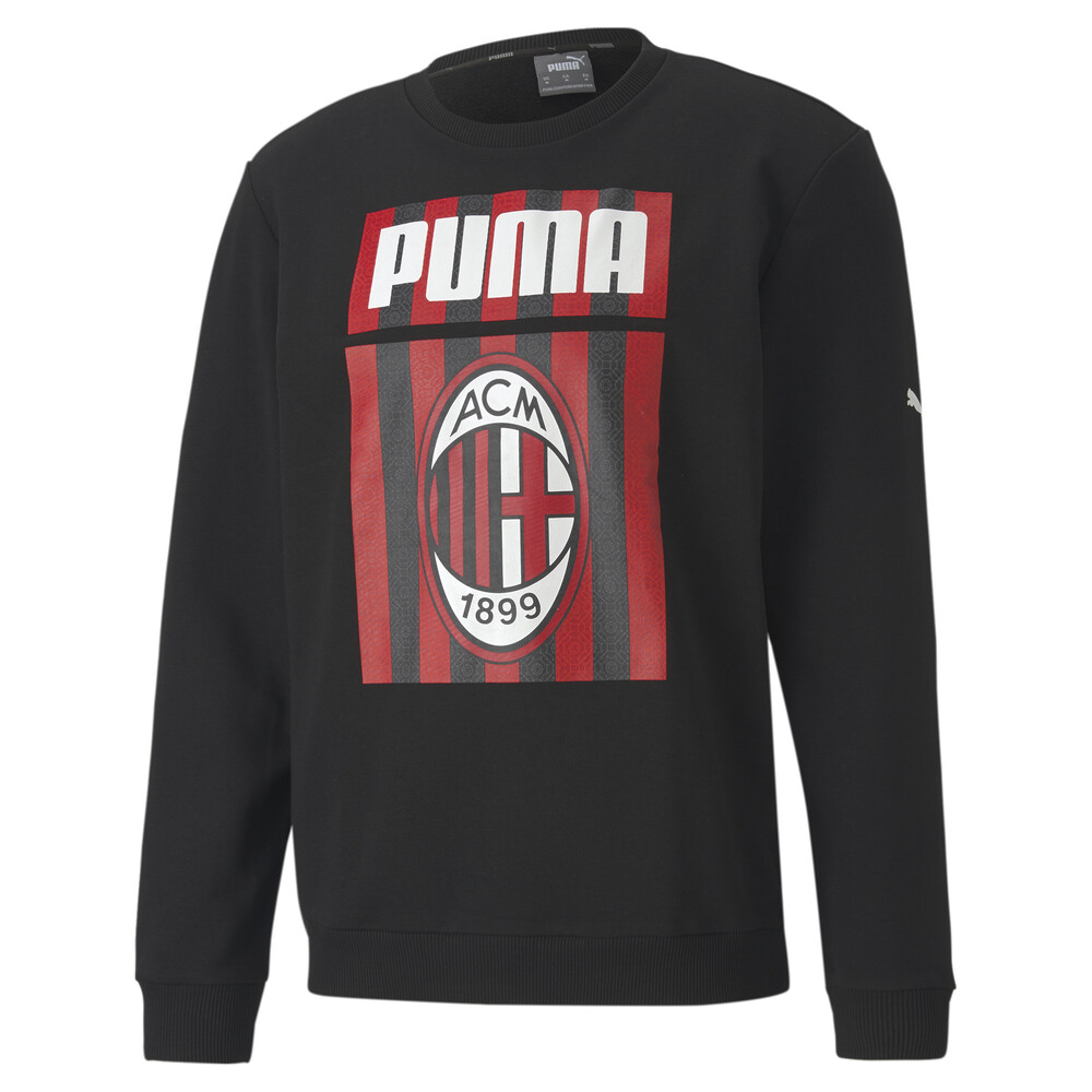 Poleron De Futbol Ftblcore Con Grafica Ac Milan Para Hombre Negro Puma