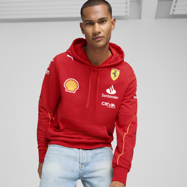 Scuderia Ferrari Team Men's Hoodie, Burnt Red, large-MEX