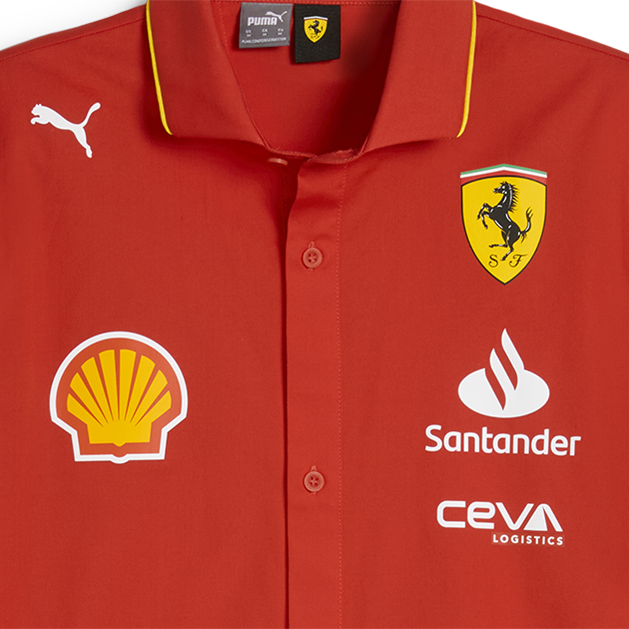 Men's Puma Scuderia Ferrari 2024 Replica Collection Team Shirt, Red, Size L, Clothing