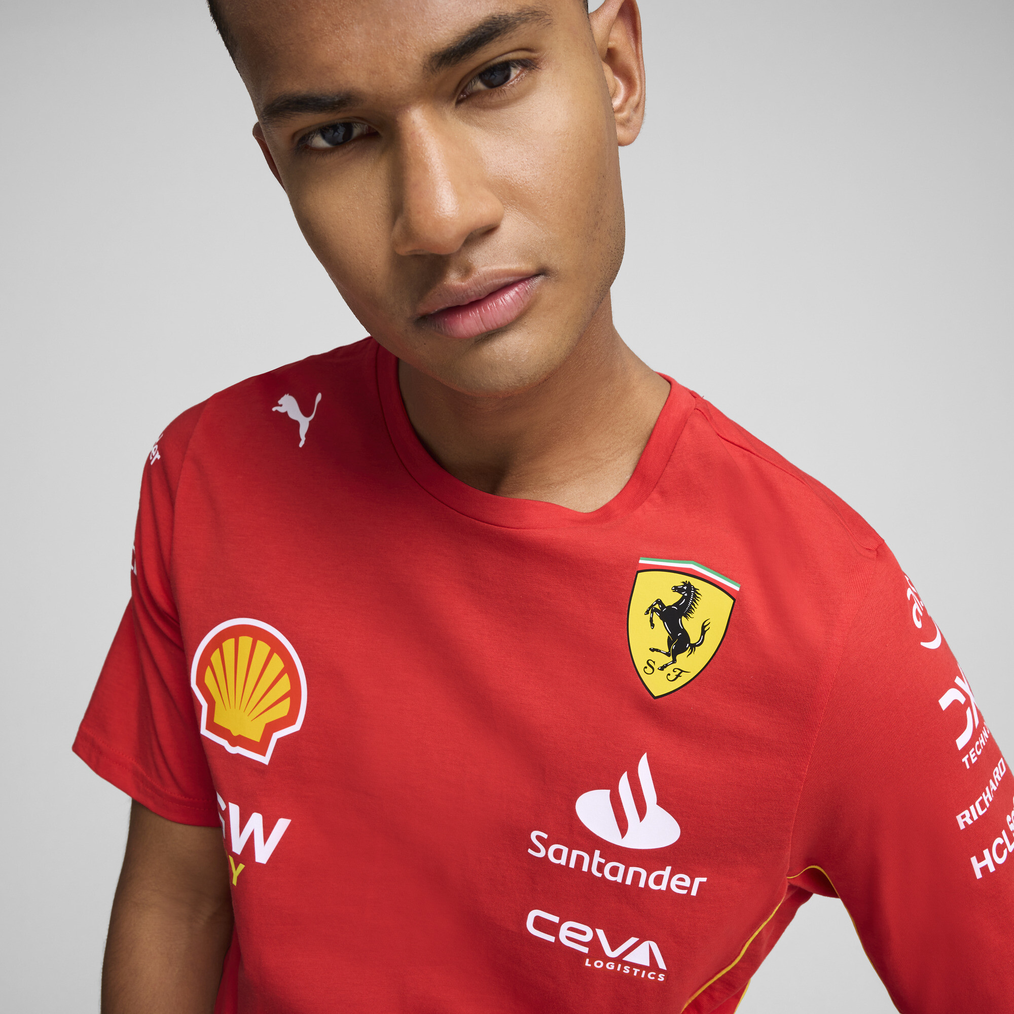 Men's PUMA Scuderia Ferrari Leclerc T-Shirt In Red, Size 2XL, Cotton