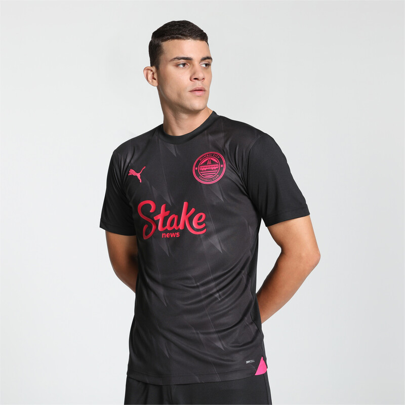 Men's PUMA Mumbai City FC Away Replica Football Jersey in Black/Pink size M