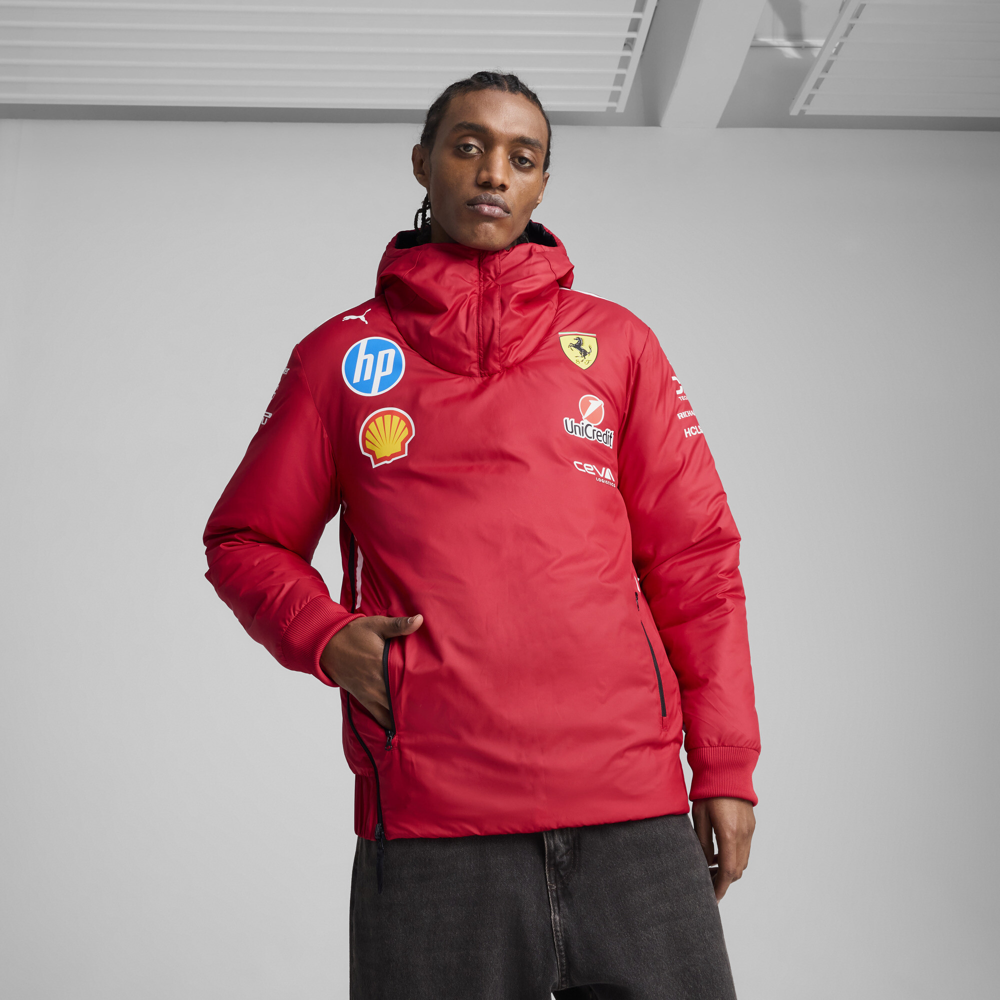 Puma Scuderia Ferrari Team Wendbare Jacke Herren | Mit Plain | Dark Cherry | Größe: M