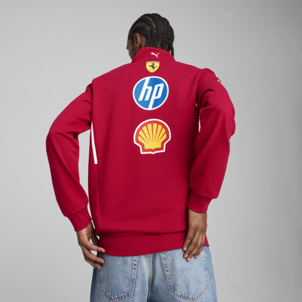 Scuderia Ferrari HP 2025 Team Quarter-Zip Sweatshirt Men, Dark Cherry, large-MEX