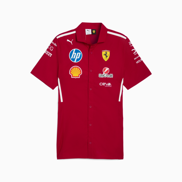 Scuderia Ferrari HP 2025 Team Shirt Men, Dark Cherry, large-MEX