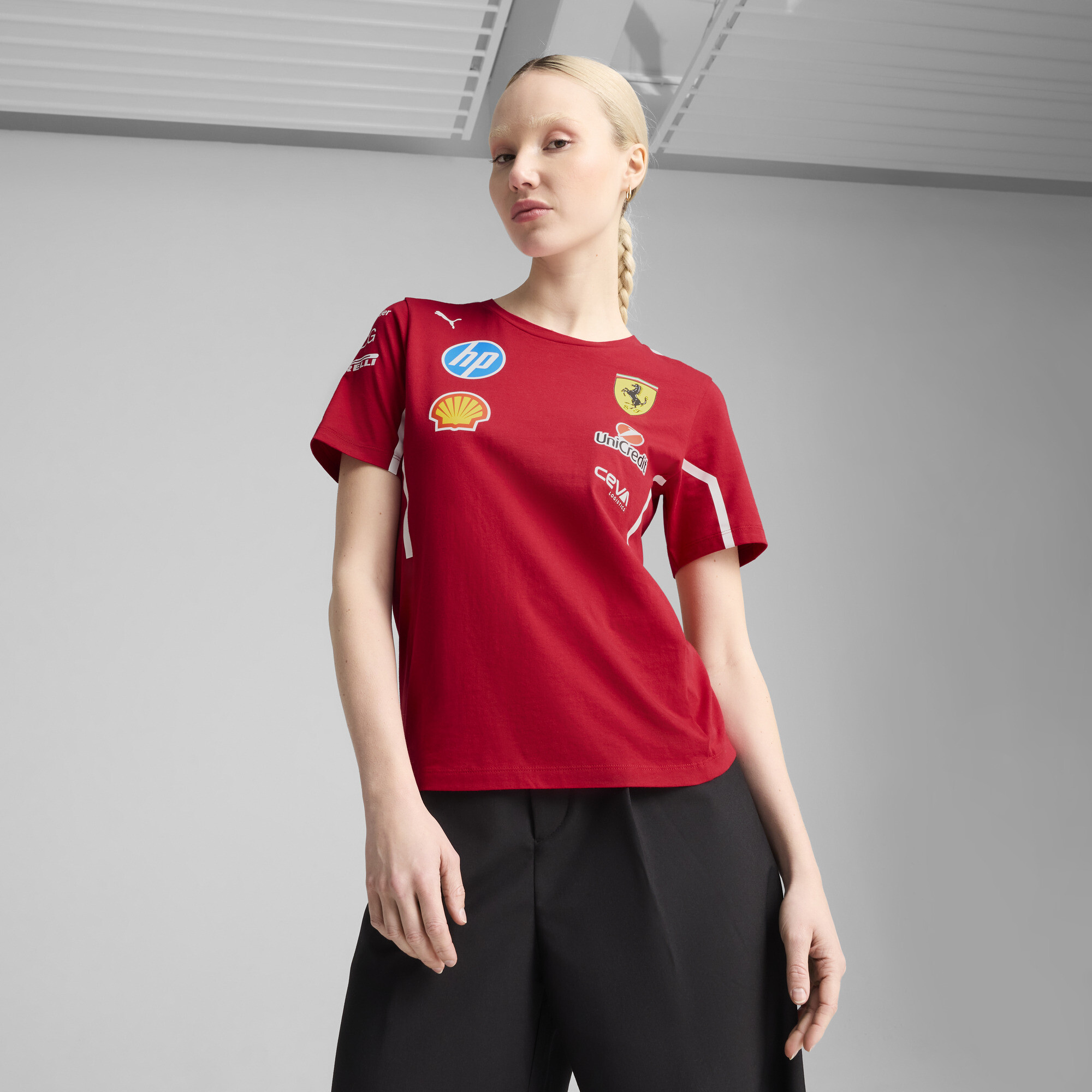 Puma Scuderia Ferrari HP 2025 Team T-Shirt Damen | Mit Plain | Dark Cherry | Größe: XS