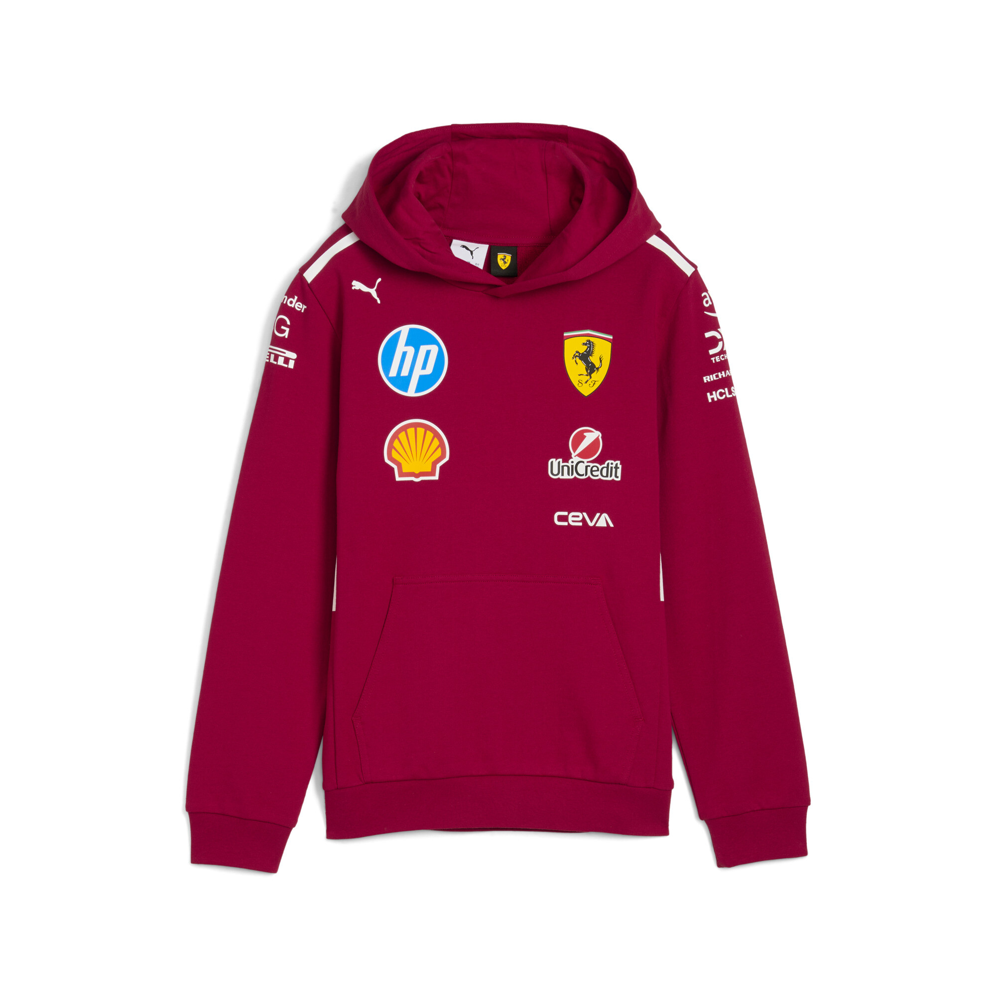 Puma Scuderia Ferrari HP 2025 Team Hoodie Teenager Für Für Kinder | Mit Plain | Dark Cherry | Größe: 2-3Y