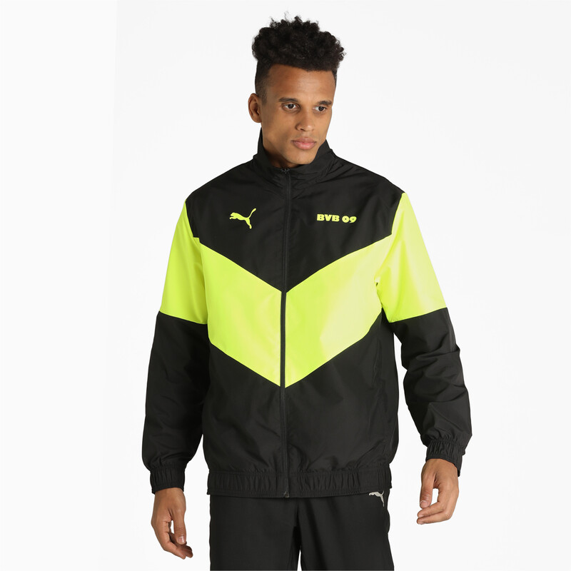 Men's PUMA BVB Prematch Jacket, Black/yellow