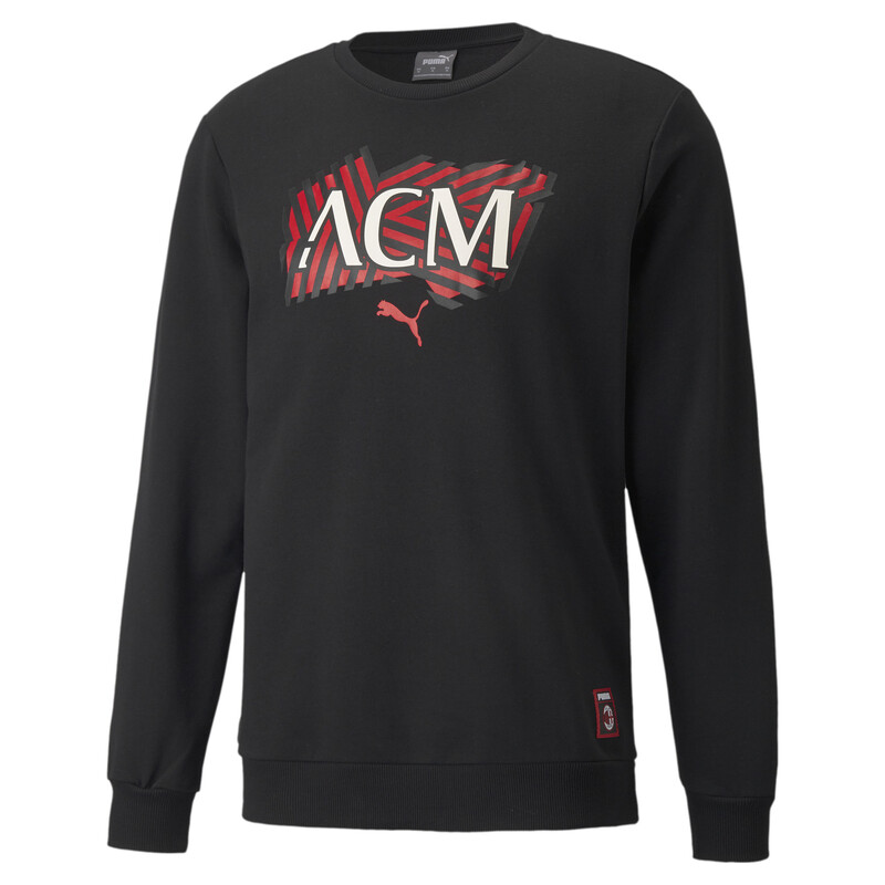 

Men's PUMA AC Milan Football Core Regular Fit Knitted Sweatshirt, Black/red