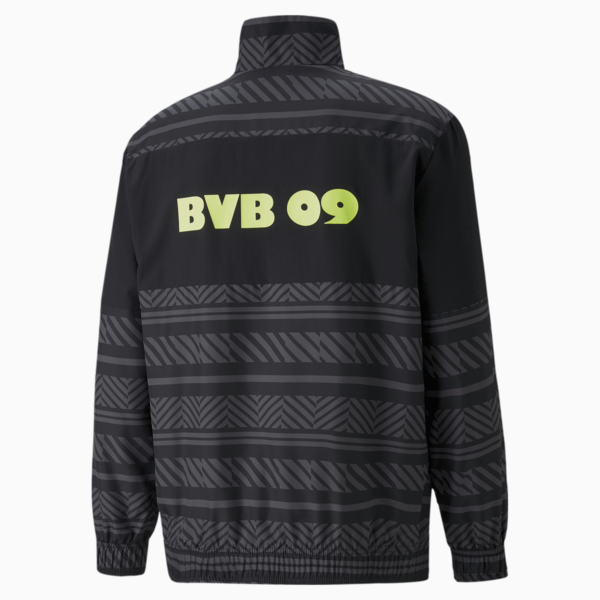 BVB Pre-match Men's Football Jacket, Puma Black-Safety Yellow, large-ZAF