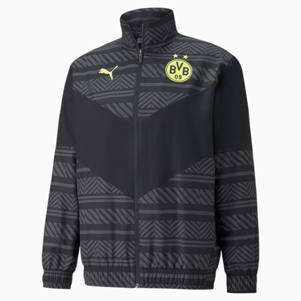 BVB Pre-match Men's Football Jacket, Puma Black-Safety Yellow, large-ZAF