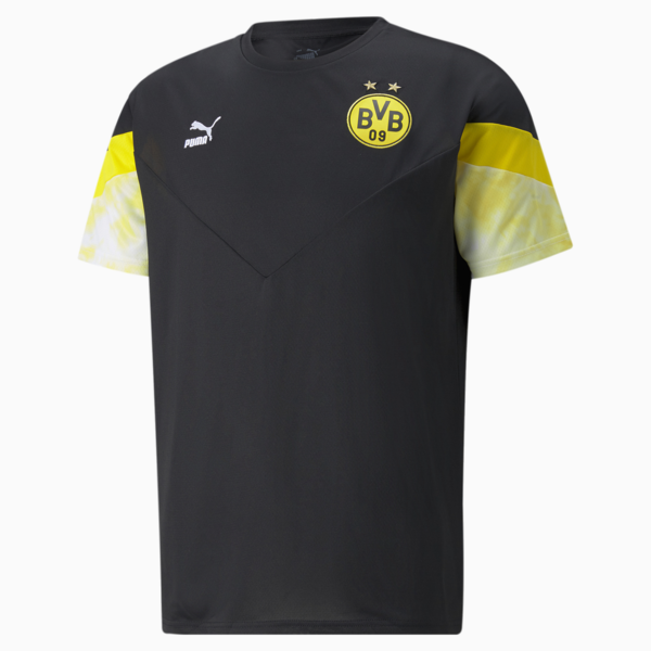 BVB Iconic MCS Men's Football Tee, Puma Black-Cyber Yellow, large-ZAF