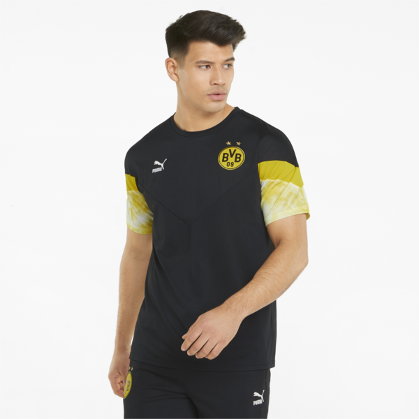 BVB Iconic MCS Men's Football Tee, Puma Black-Cyber Yellow, large-ZAF
