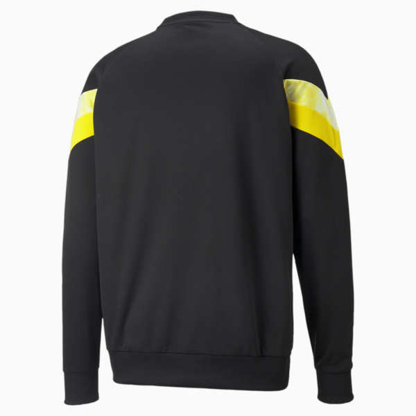 BVB Iconic MCS Crew Men's Football Sweater, Puma Black-Cyber Yellow, large-ZAF
