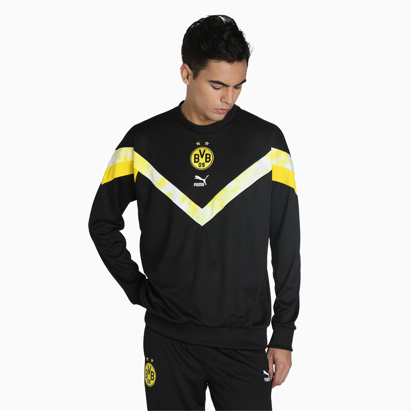 

Men's PUMA BVB Iconic MCS Crew Regular Fit Sweatshirt, Black/yellow