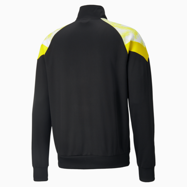 BVB Iconic MCS Men's Track Football Jacket, Puma Black-Cyber Yellow, large-ZAF