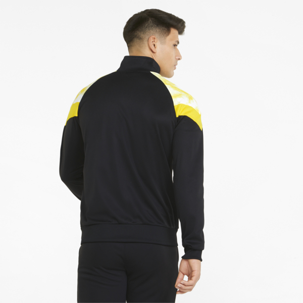 BVB Iconic MCS Men's Track Football Jacket, Puma Black-Cyber Yellow, large-ZAF