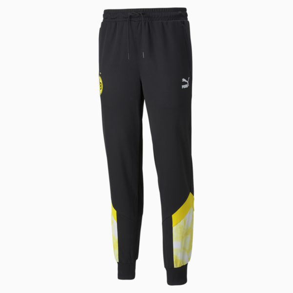BVB Iconic MCS Mesh Men's Football Pants, Puma Black-Cyber Yellow, large-ZAF