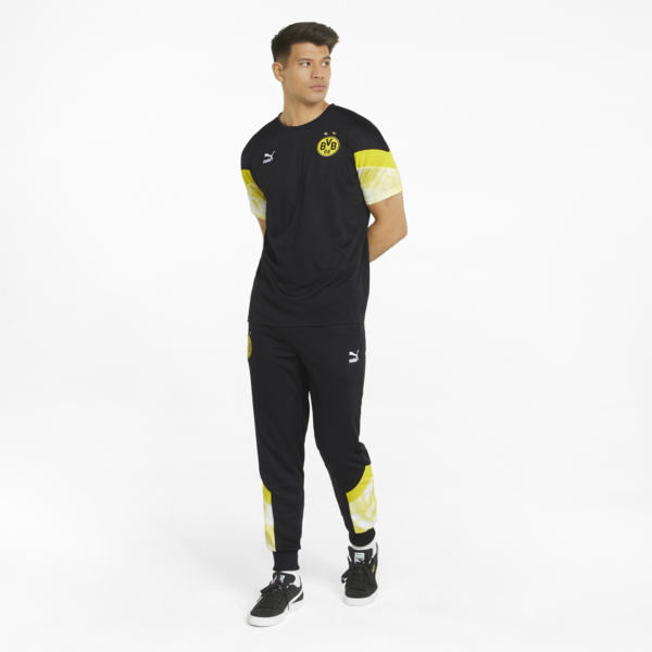 BVB Iconic MCS Mesh Men's Football Pants, Puma Black-Cyber Yellow, large-ZAF