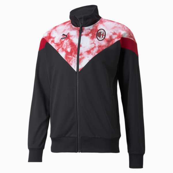 ACM Iconic MCS Men's Football Tracksuit Jacket, Puma Black-Tango Red, large-ZAF