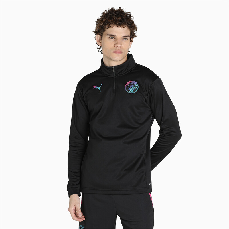 

Men's PUMA Manchester City Prematch Quarter-Zip Slim Fit Football Slim Fit Top, Black