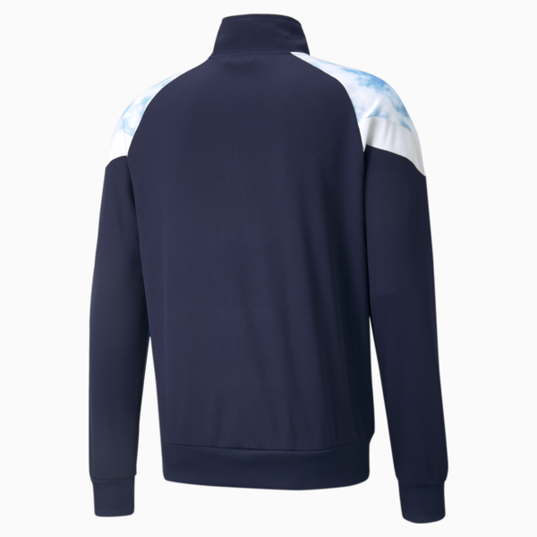 Man City Iconic MCS Men's Football Track Jacket, Peacoat-Puma White, large-ZAF