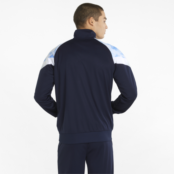 Man City Iconic MCS Men's Football Track Jacket, Peacoat-Puma White, large-ZAF