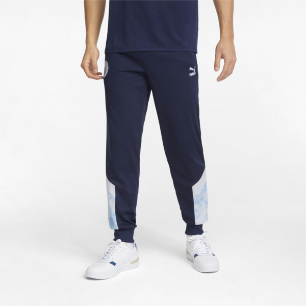 Man City Iconic MCS Men's Football Track Pants, Peacoat-Puma White, large-ZAF