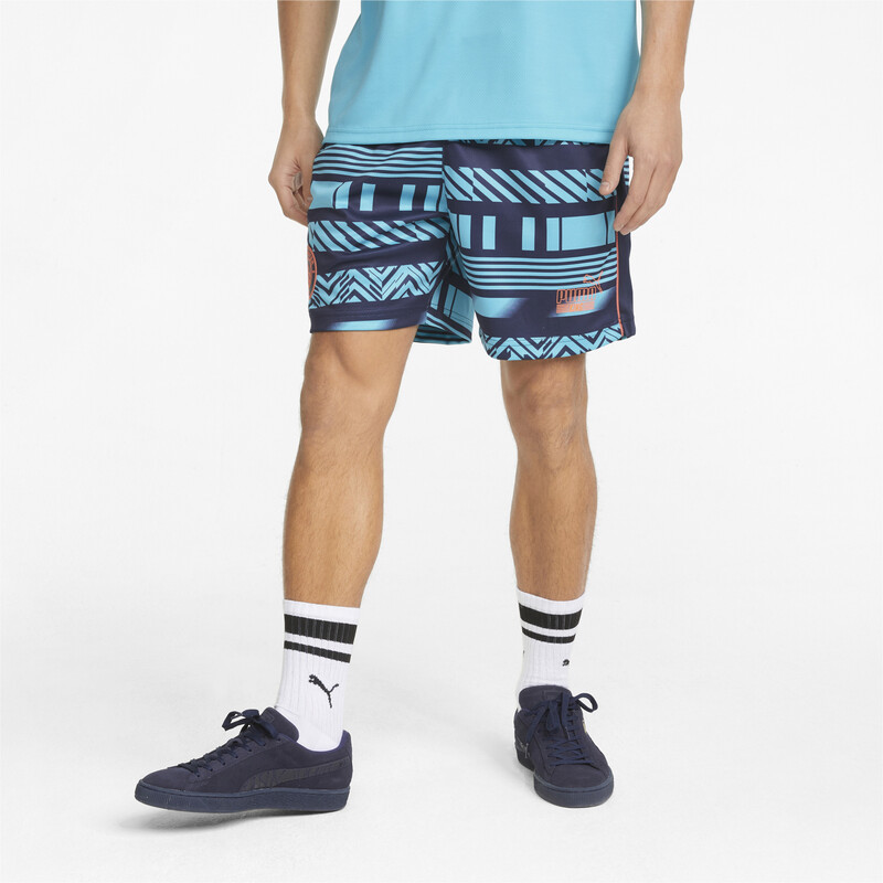 

Men's PUMA Manchester City FtblHeritage Regular Fit Shorts, Black/purple/blue