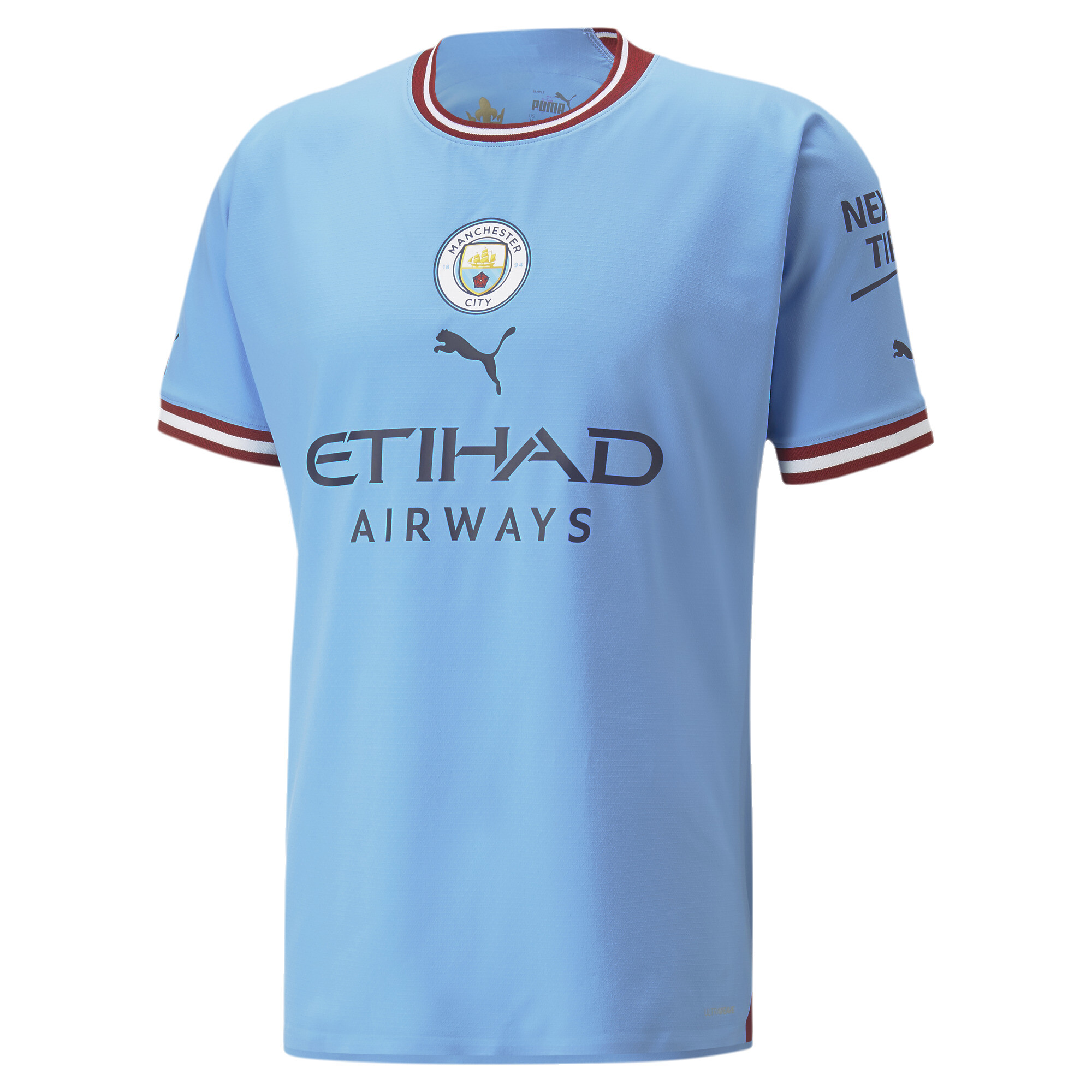 Puma Manchester City F.C. 22/23 Authentisches Heimtrikot Herren | Light Blue/Intense Red | Größe: XS