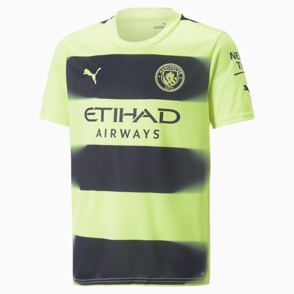 Manchester City F.C. Third 22/23 Replica Football Jersey Youth, Fizzy Light-Parisian Night, large-ZAF