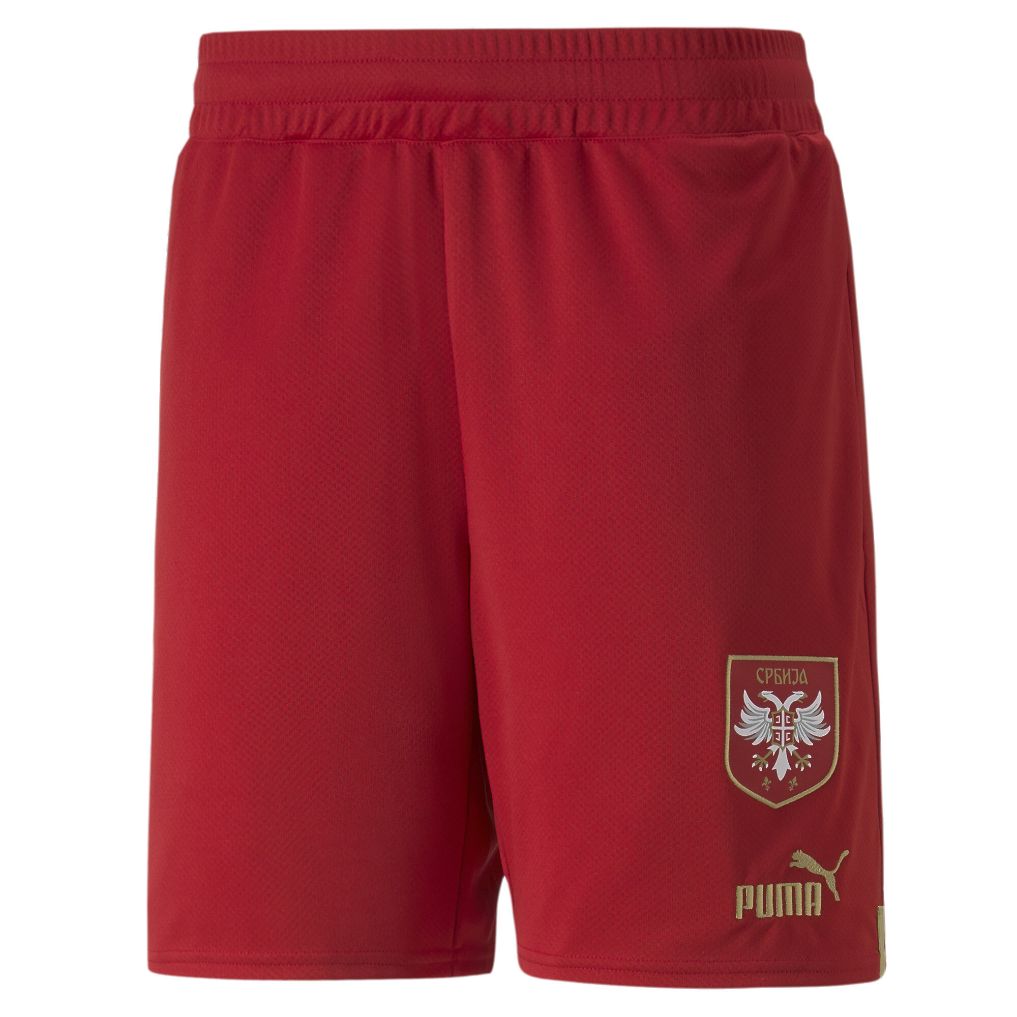 Puma Serbien 22/23 Replik-Shorts Herren | Chili Pepper/Victory Gold | Größe: L