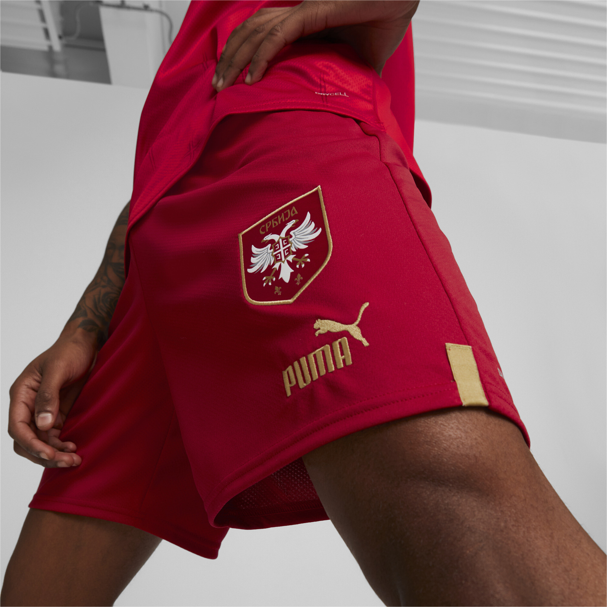 Men's Puma Serbia 22/23 Replica Shorts, Red, Size S, Clothing