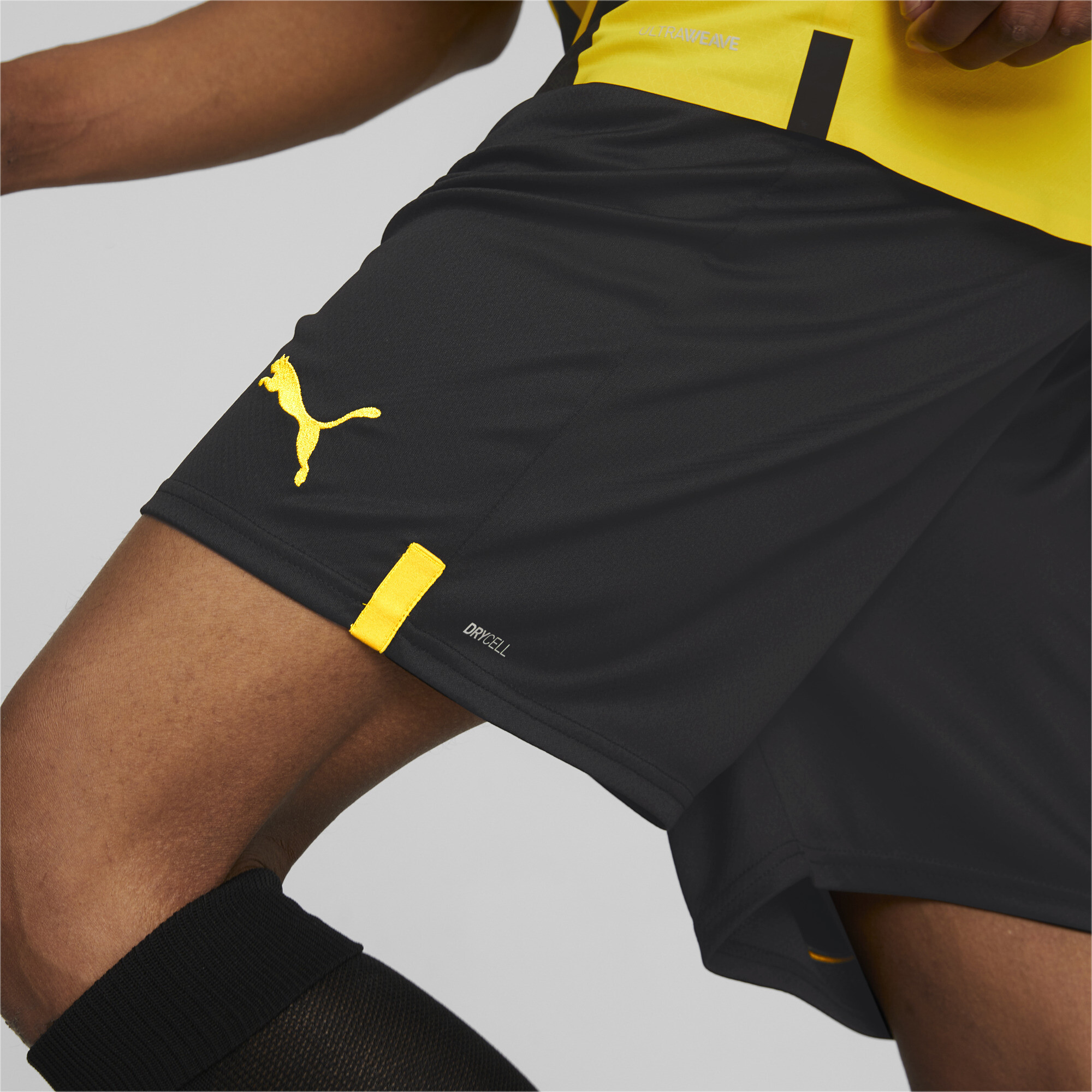 Men's Puma Borussia Dortmund 22/23 Replica Shorts, Black, Size M, Clothing