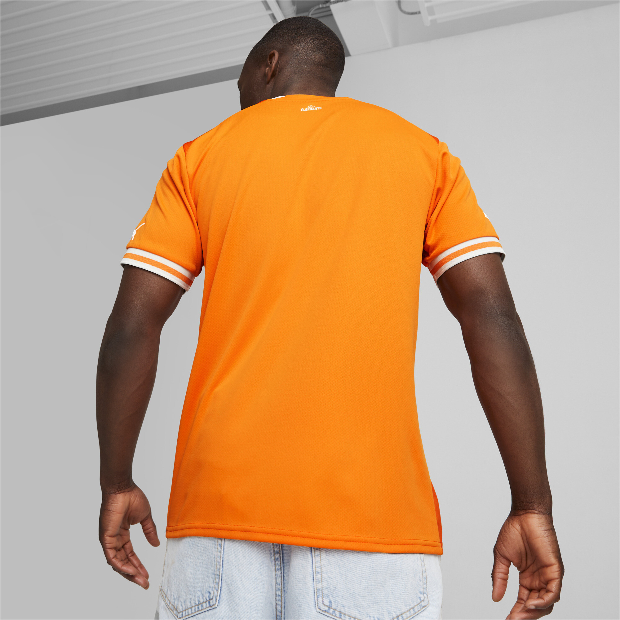 Men's PUMA Ivory Coast Home 22/23 Replica Jersey Men In Orange, Size Large