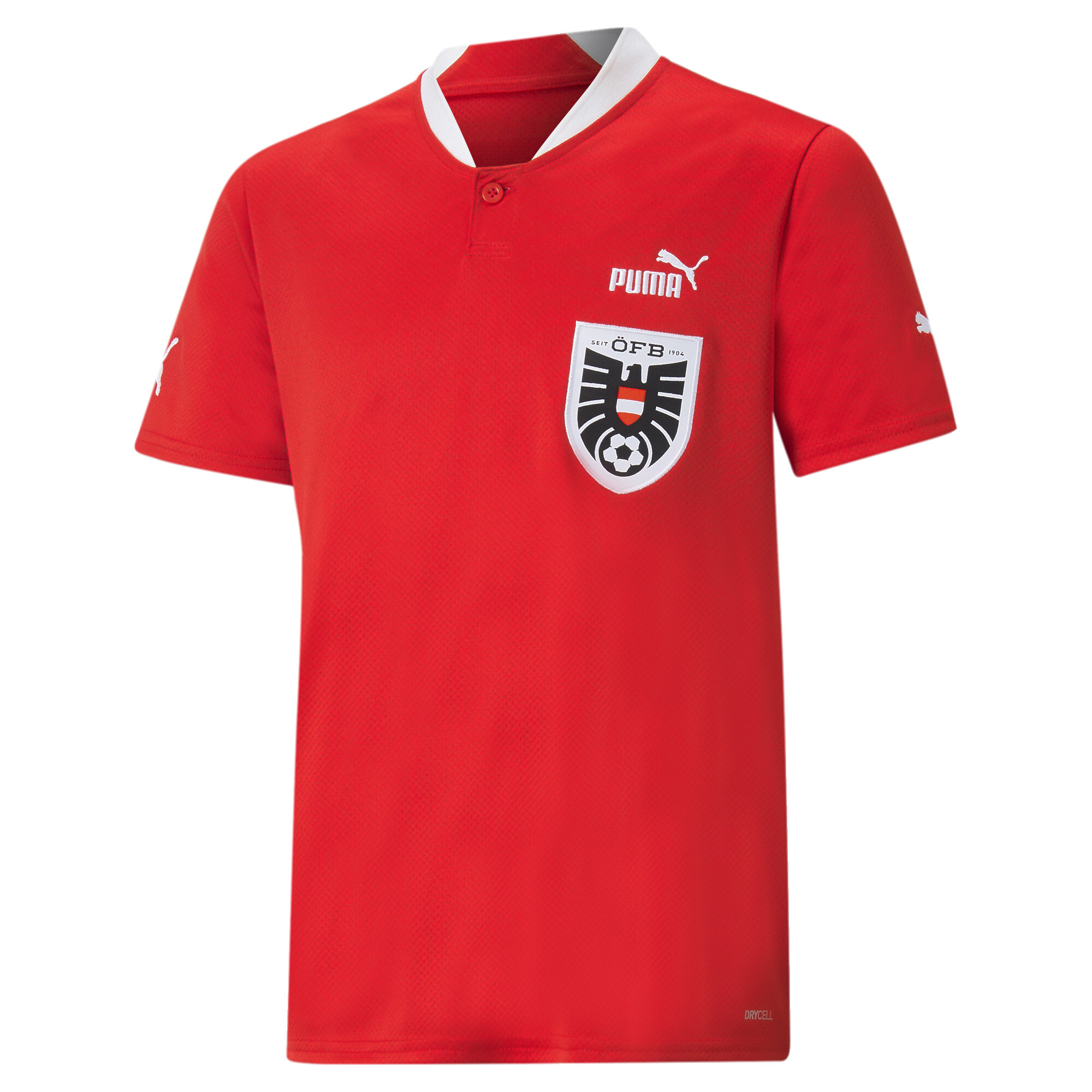 Men's Puma Austria Home 22/23 Replica Jersey Youth, Red, Size 5-6Y, Clothing