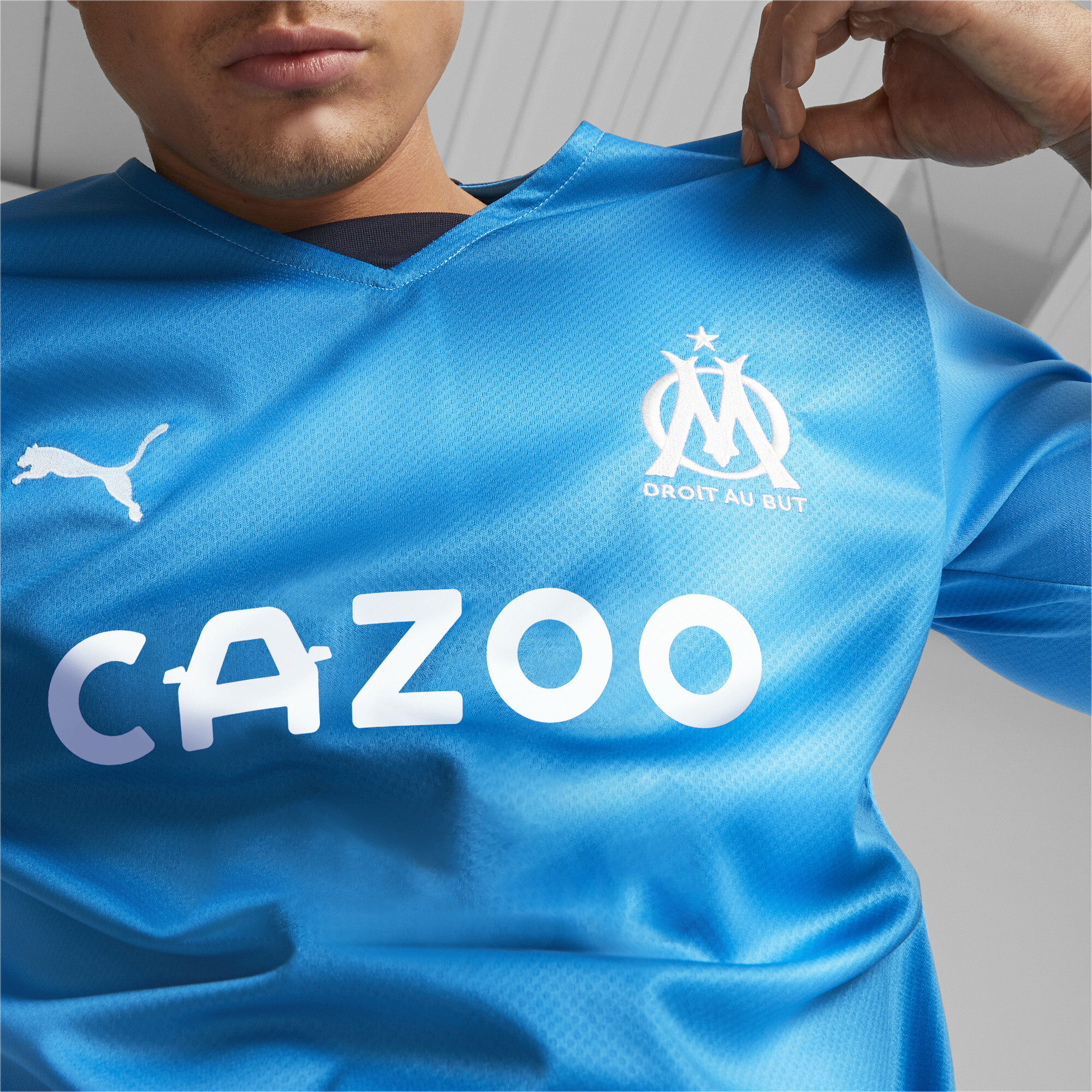 Men's Puma Olympique De Marseille Third 22/23 Replica Jersey, Blue, Size 3XL, Clothing