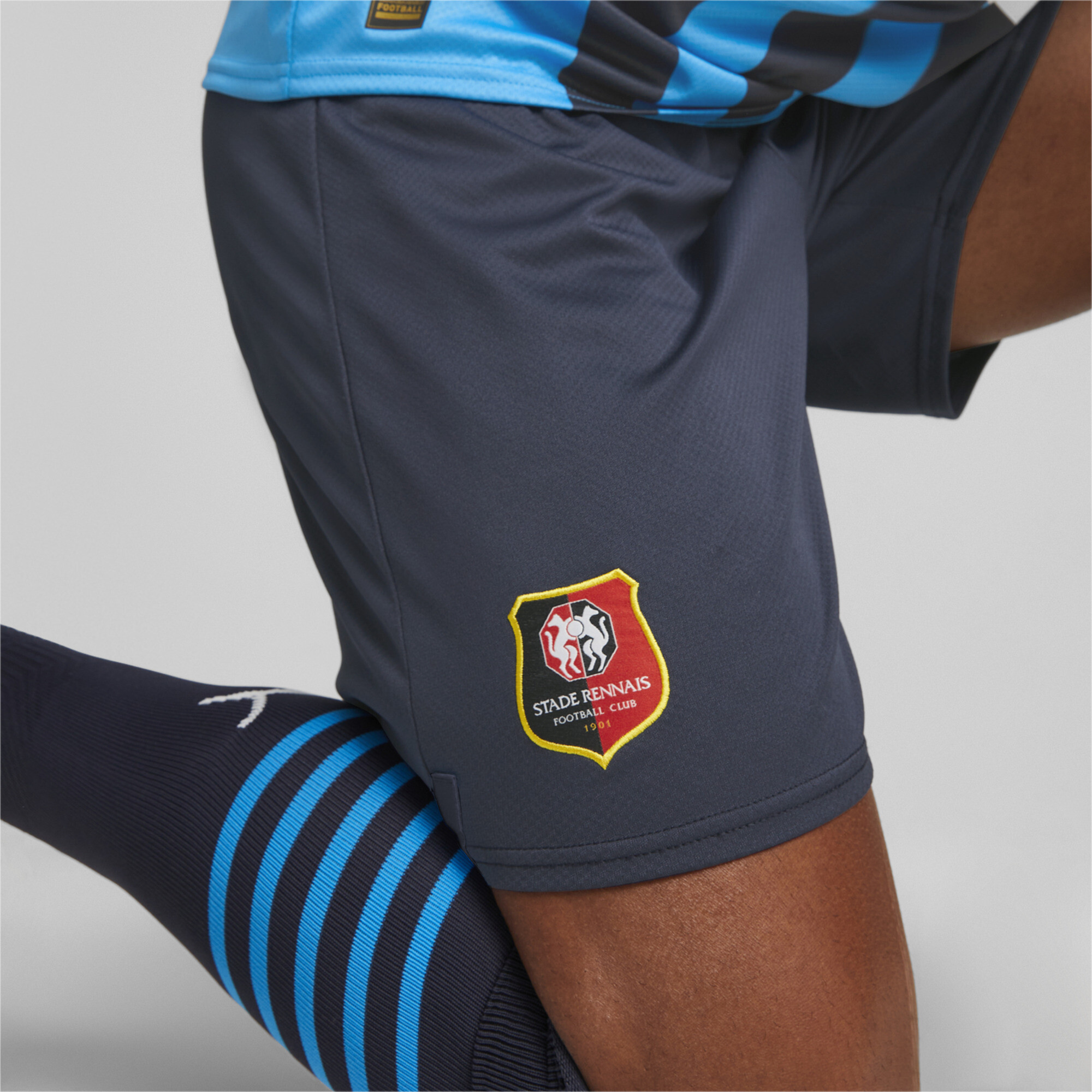 Men's Puma Stade Rennais F.C. 22/23 Replica Shorts, Blue, Size L, Clothing