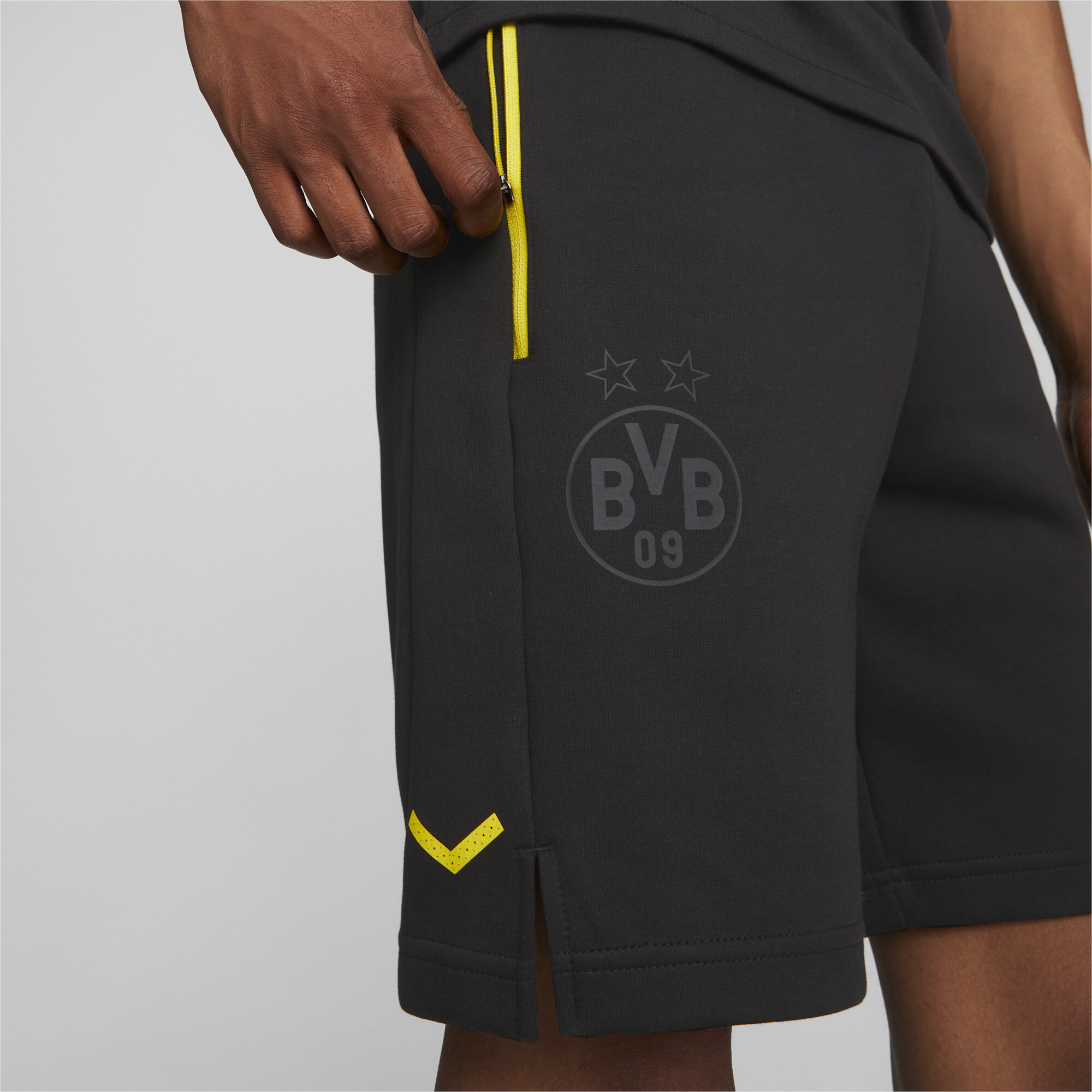 Men's Puma Borussia Dortmund Football Casuals Shorts, Black, Size XS, Clothing