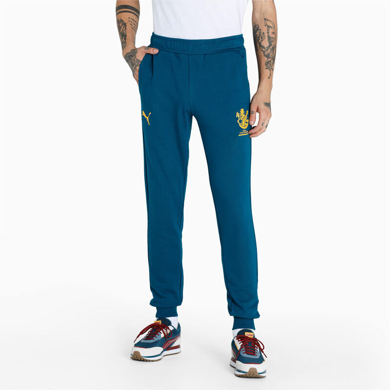 

Men's PUMA Royal Challengers Bangalore Graphic Knitted Pants, Black/blue/yellow